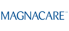 The image displays a logo with text that reads MAGNACARE above a stylized graphic of a magnifying glass, set against a light background with a darker border.