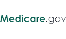 The image displays a logo with the text MEDICARE GOVERNMENT above a stylized graphic of a shield, which is part of a larger emblem that includes a web address medicare.gov .
